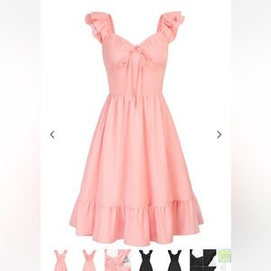 Flutter sleeve pink dress